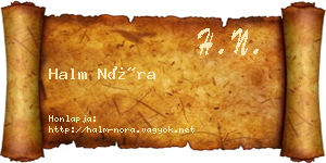 Halm Nóra névjegykártya