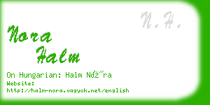 nora halm business card